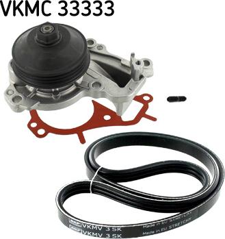 SKF VKMC 33333 - Ūdenssūknis + ķīļrievu siksnas komplekts www.autospares.lv