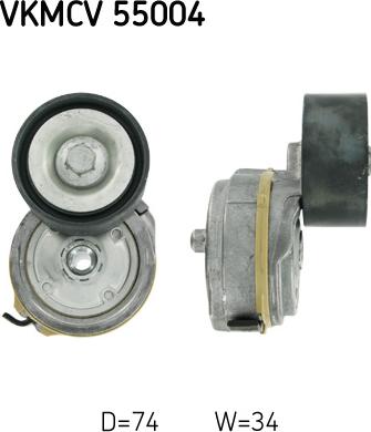 SKF VKMCV 55004 - Parazīt / Vadrullītis, Ķīļrievu siksna www.autospares.lv