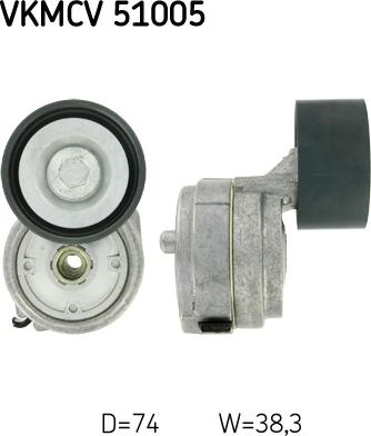 SKF VKMCV 51005 - Parazīt / Vadrullītis, Ķīļrievu siksna www.autospares.lv