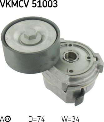 SKF VKMCV 51003 - Parazīt / Vadrullītis, Ķīļrievu siksna www.autospares.lv