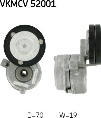 SKF VKMCV 52001 - Parazīt / Vadrullītis, Ķīļrievu siksna www.autospares.lv