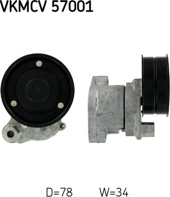 SKF VKMCV 57001 - Parazīt / Vadrullītis, Ķīļrievu siksna autospares.lv