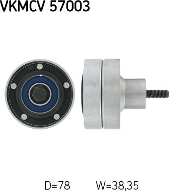 SKF VKMCV 57003 - Parazīt / Vadrullītis, Ķīļrievu siksna www.autospares.lv