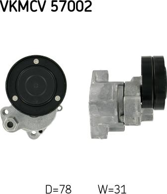 SKF VKMCV 57002 - Parazīt / Vadrullītis, Ķīļrievu siksna www.autospares.lv