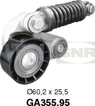 SNR GA355.95 - Ролик, поликлиновый ремень www.autospares.lv