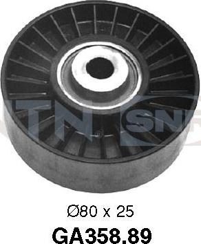 SNR GA358.89 - Pulley, v-ribbed belt www.autospares.lv