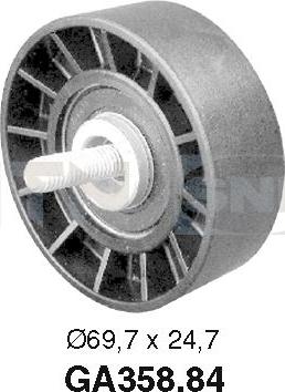 SNR GA358.84 - Pulley, v-ribbed belt www.autospares.lv