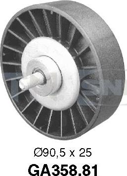 SNR GA358.81 - Pulley, v-ribbed belt www.autospares.lv