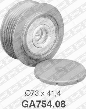 SNR GA754.08 - Piedziņas skriemelis, Ģenerators www.autospares.lv