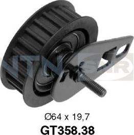 SNR GT358.38 - Натяжной ролик, зубчатый ремень ГРМ www.autospares.lv