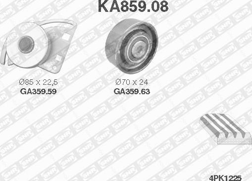 SNR KA859.08 - Ķīļrievu siksnu komplekts autospares.lv