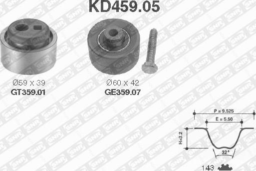 SNR KD459.05 - Zobsiksnas komplekts www.autospares.lv