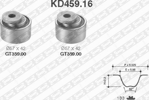 SNR KD459.16 - Zobsiksnas komplekts www.autospares.lv