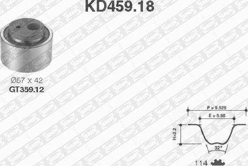 SNR KD459.18 - Zobsiksnas komplekts www.autospares.lv