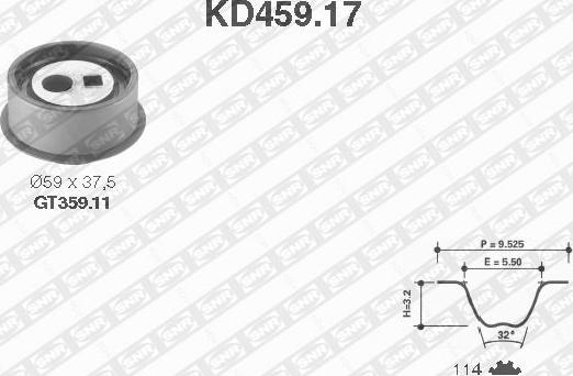 SNR KD459.17 - Zobsiksnas komplekts autospares.lv