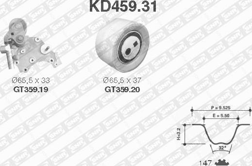 SNR KD459.31 - Zobsiksnas komplekts www.autospares.lv