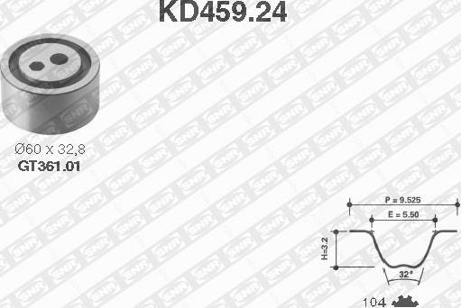 SNR KD459.24 - Zobsiksnas komplekts autospares.lv