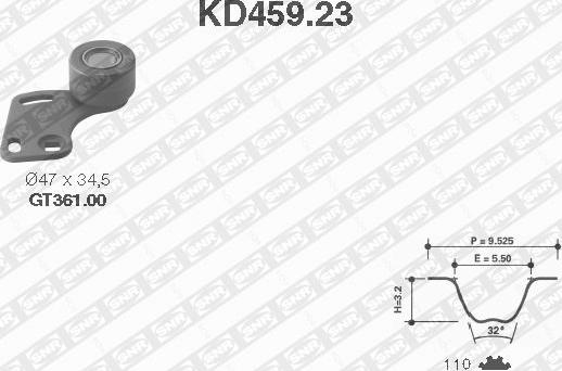 SNR KD459.23 - Zobsiksnas komplekts www.autospares.lv