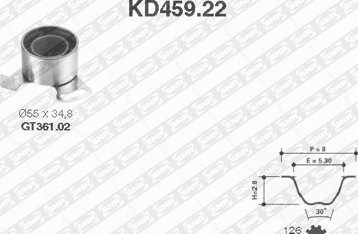 SNR KD459.22 - Zobsiksnas komplekts www.autospares.lv