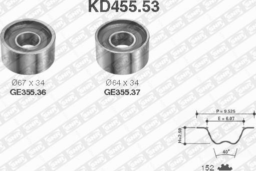 SNR KD455.53 - Timing Belt Set www.autospares.lv