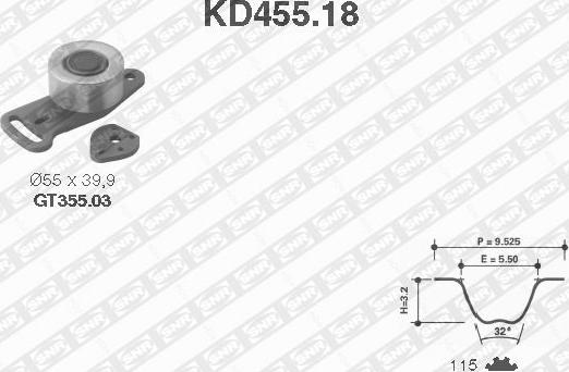 SNR KD455.18 - Zobsiksnas komplekts www.autospares.lv