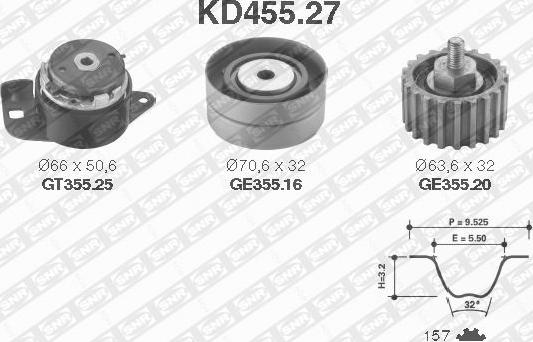 SNR KD455.27 - Zobsiksnas komplekts www.autospares.lv