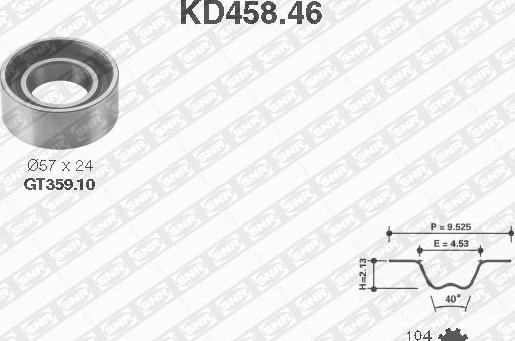 SNR KD458.46 - Комплект зубчатого ремня ГРМ www.autospares.lv