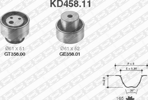 SNR KD458.11 - Zobsiksnas komplekts www.autospares.lv