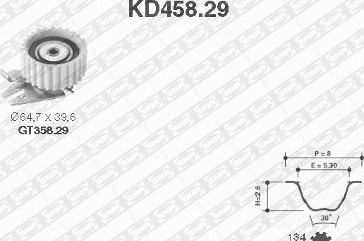 SNR KD458.29 - Zobsiksnas komplekts www.autospares.lv