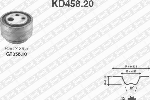 SNR KD458.20 - Комплект зубчатого ремня ГРМ www.autospares.lv