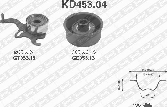 SNR KD453.04 - Zobsiksnas komplekts www.autospares.lv