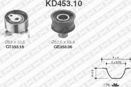 SNR KD453.10 - Zobsiksnas komplekts www.autospares.lv