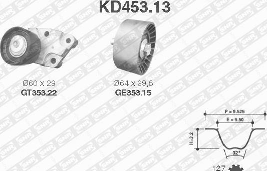 SNR KD453.13 - Zobsiksnas komplekts www.autospares.lv