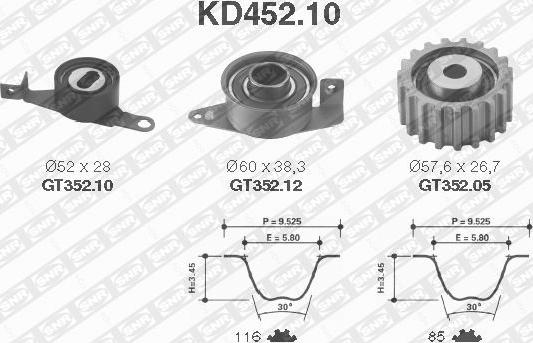 SNR KD452.10 - Zobsiksnas komplekts autospares.lv