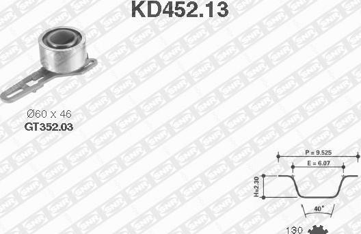 SNR KD452.13 - Zobsiksnas komplekts www.autospares.lv