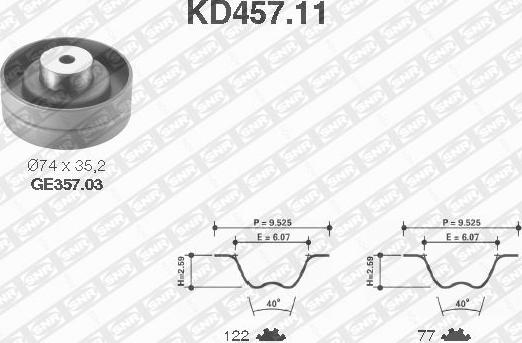 SNR KD457.11 - Zobsiksnas komplekts www.autospares.lv