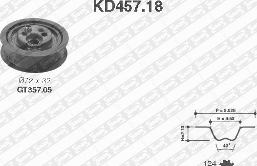 SNR KD457.18 - Комплект зубчатого ремня ГРМ www.autospares.lv