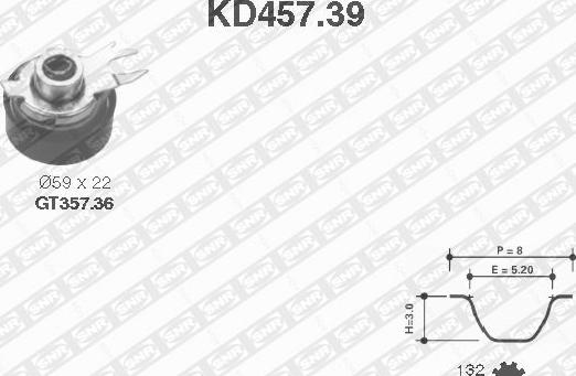 SNR KD457.39 - Zobsiksnas komplekts www.autospares.lv