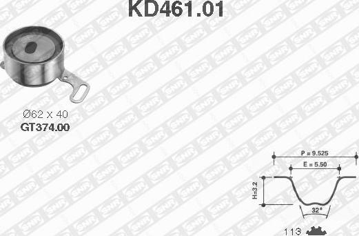 SNR KD461.01 - Комплект зубчатого ремня ГРМ www.autospares.lv