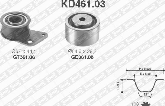 SNR KD461.03 - Zobsiksnas komplekts www.autospares.lv