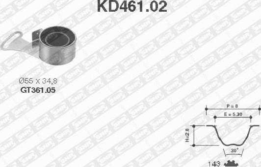 SNR KD461.02 - Zobsiksnas komplekts www.autospares.lv