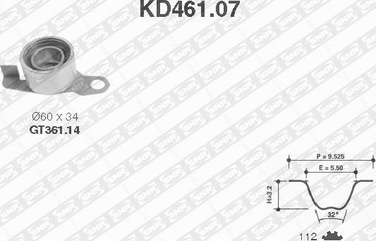 SNR KD461.07 - Zobsiksnas komplekts www.autospares.lv