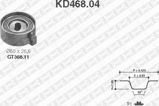 SNR KD468.04 - Timing Belt Set www.autospares.lv