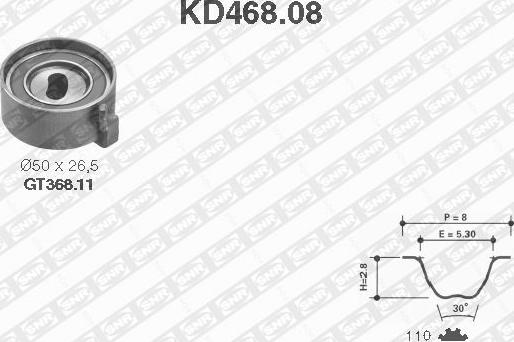 SNR KD468.08 - Timing Belt Set www.autospares.lv