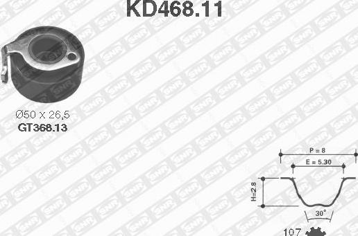 SNR KD468.11 - Timing Belt Set www.autospares.lv