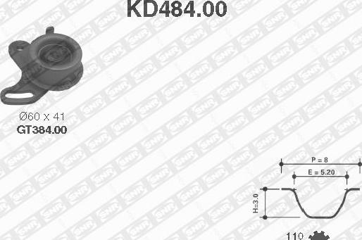 SNR KD484.00 - Zobsiksnas komplekts www.autospares.lv