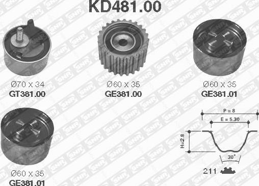 SNR KD481.00 - Timing Belt Set www.autospares.lv