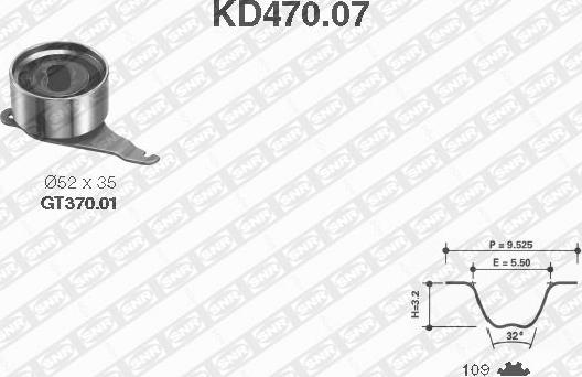 SNR KD470.07 - Zobsiksnas komplekts www.autospares.lv