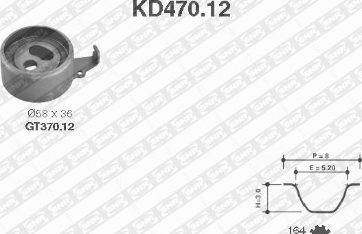 SNR KD470.12 - Zobsiksnas komplekts www.autospares.lv