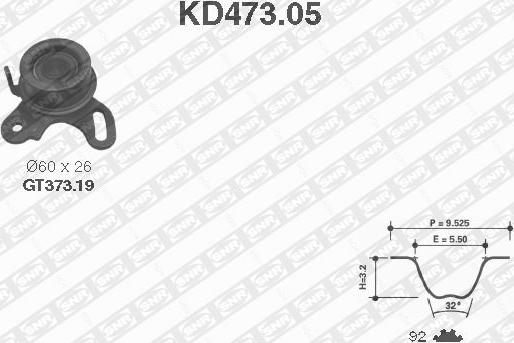 SNR KD473.05 - Zobsiksnas komplekts www.autospares.lv